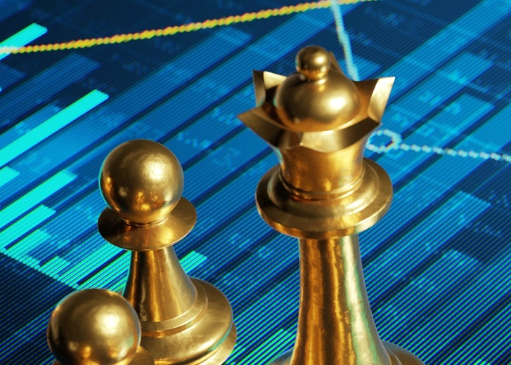 Chess pieces on market graph